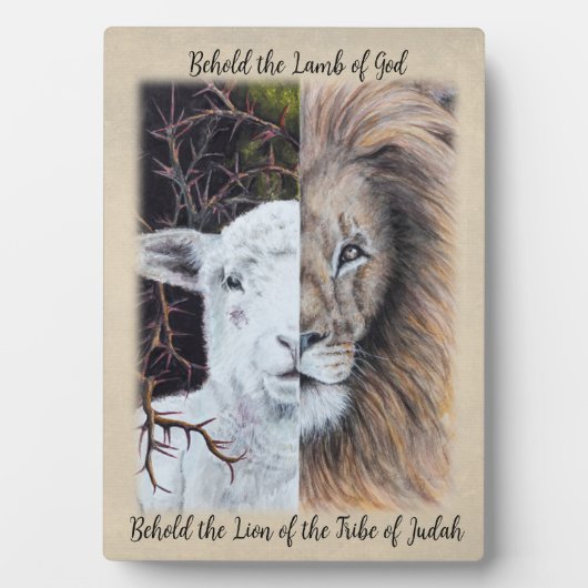 Leeuw en Lamb desktop plaque Fotoplaat (voorkant)