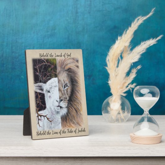 Leeuw en Lamb desktop plaque Fotoplaat (Zijkant)