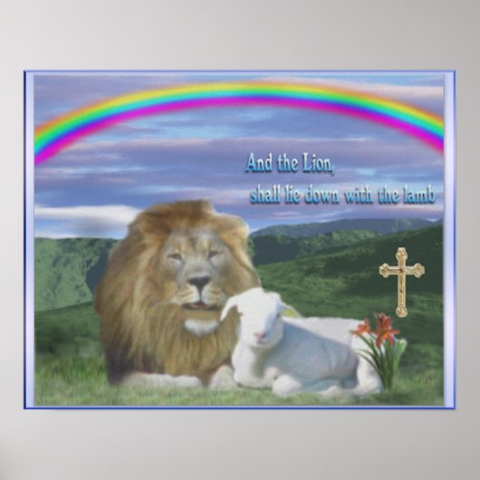 Leeuw en lammeren poster (Voorkant)