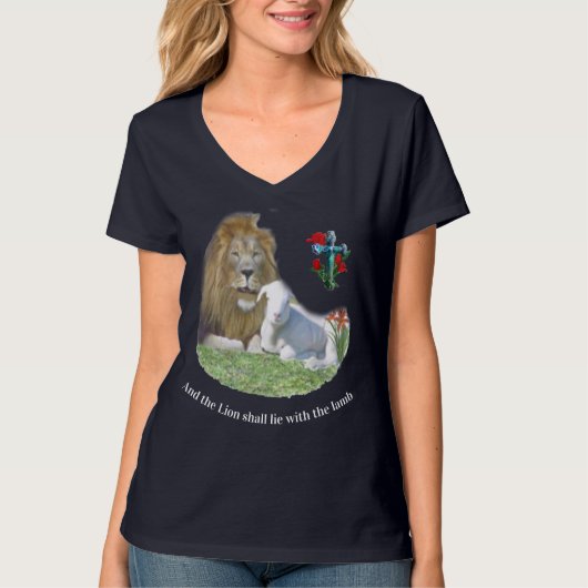 Leeuw en lammeren t-shirt (Voorkant)