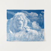 Leeuw en lamswandtapijt wandkleed (Voorkant (horizontaal))