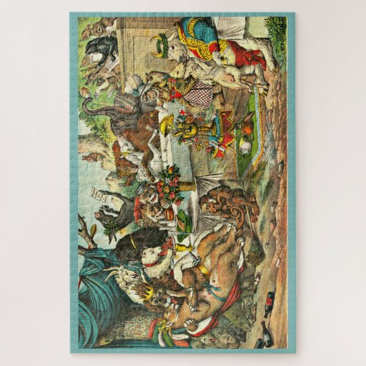 Leeuw en Leeuwin bruiloft Legpuzzel (Verticaal)