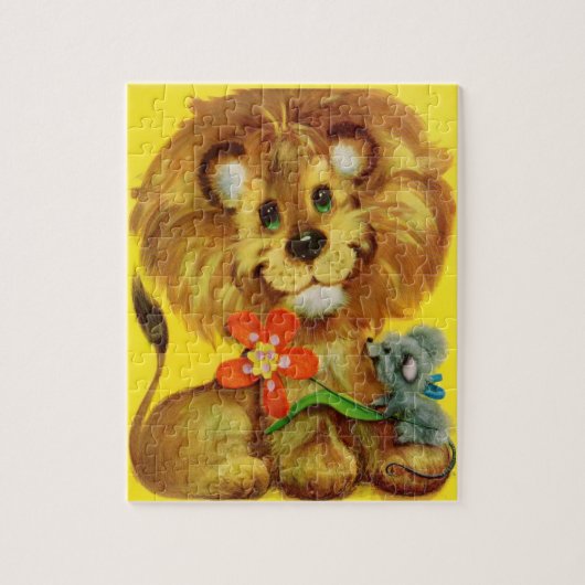 leeuw en muis legpuzzel (Verticaal)