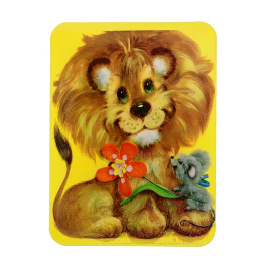 leeuw en muis magneet (Verticaal)