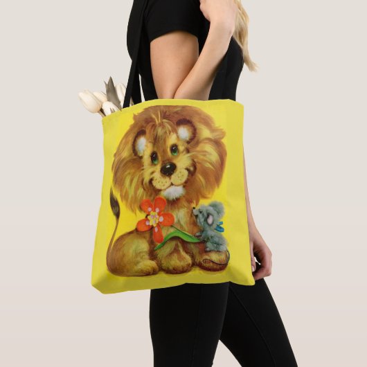 leeuw en muis print tote bag (Dichtbij)