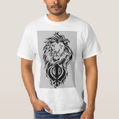 Leeuw en Sikh Khanda T-shirt (Voorkant)