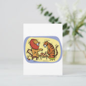 Leeuw- en tijgerspelkaas briefkaart (Staand voorkant)