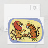 Leeuw- en tijgerspelkaas briefkaart (Voorkant / Achterkant)
