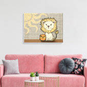 Leeuw en Uil Kwekerij Art Print Verpakt Canvas (Insitu (Woonkamer))
