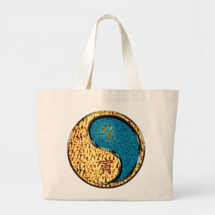 Leeuw en water tijger grote tote bag