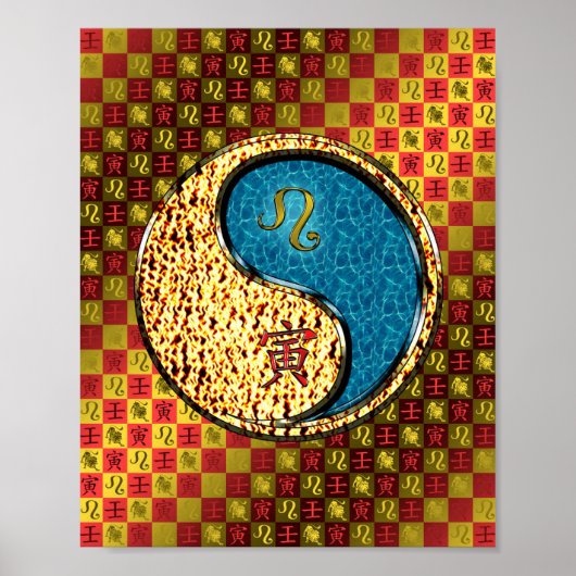 Leeuw en water tijger poster (Voorkant)