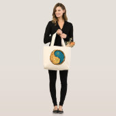 Leeuw en wateraap grote tote bag (Voorkant (model))