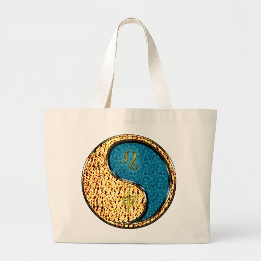 Leeuw en wateraap grote tote bag (Voorkant)