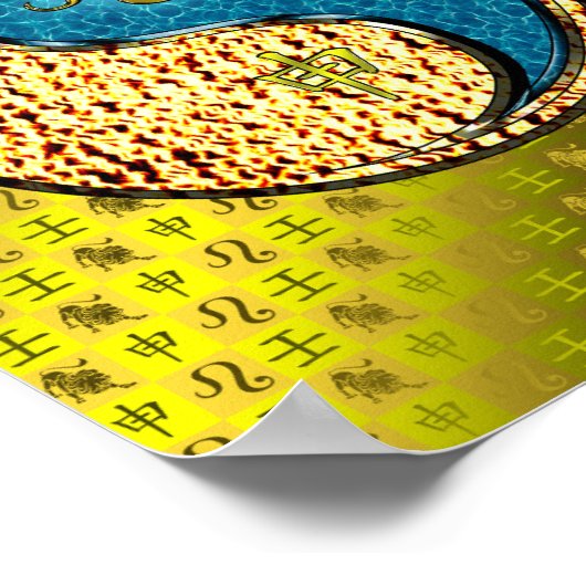 Leeuw en wateraap poster (Hoek)