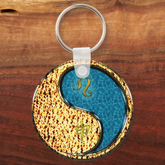 Leeuw en wateraap sleutelhanger (Achterkant)