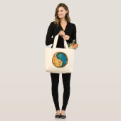 Leeuw en waterrat grote tote bag (Voorkant (model))
