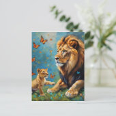 Leeuw En Welp Briefkaart (Staand voorkant)