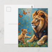 Leeuw En Welp Briefkaart (Voorkant / Achterkant)