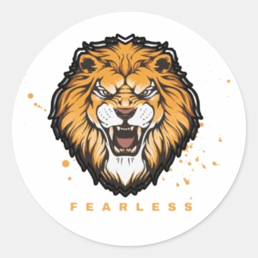 Leeuw Esthetische Vinyl Stickers Cute Wilde Dier P (Voorkant)