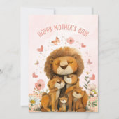 Leeuw familie hou van je mam Moederdag Kaart (Voorkant)