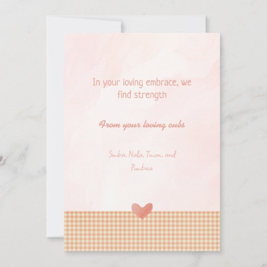 Leeuw familie hou van je mam Moederdag Kaart (Achterkant)