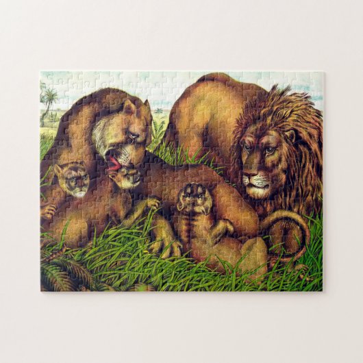  leeuw familie schilderij van Georgia claire Legpuzzel (Horizontaal)