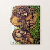  leeuw familie schilderij van Georgia claire Legpuzzel (Verticaal)