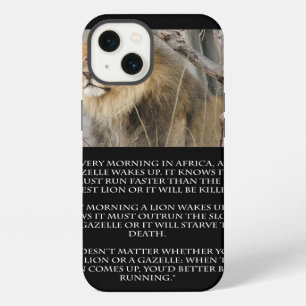 Leeuw Gazelle Hardlopen Citaat Cell Phone iPhone H 13 Hoesje
