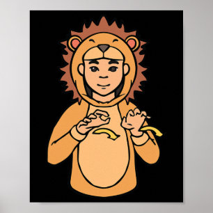 Leeuw Gebarentaal Handgebaar Doof Gehoorverlies Be Poster