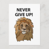 Leeuw geeft leeuw nooit op briefkaart (Voorkant)