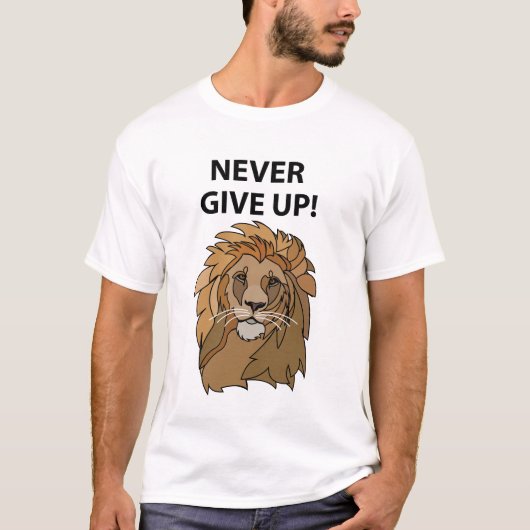 Leeuw geeft leeuw nooit op t-shirt (Voorkant)