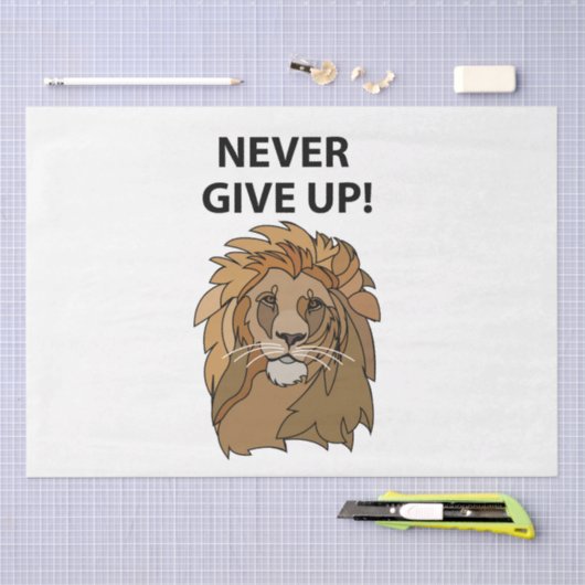Leeuw geeft leeuw nooit op tissuepapier (Craft)