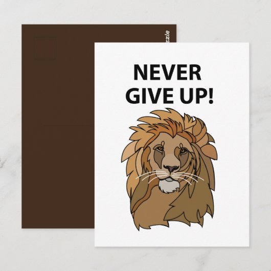 Leeuw Geeft Nooit Op Leeuw Briefkaart (Voorkant / Achterkant)