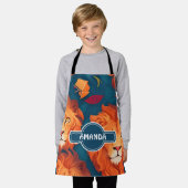 Leeuw geometrisch kleurrijk gepersonaliseerd patro schort (Gedragen)