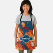 Leeuw geometrisch kleurrijk gepersonaliseerd patro schort (Insitu)
