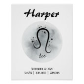 Leeuw Gepersonaliseerde Zodiac Custom Perfect Poster (Voorkant)