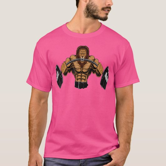 Leeuw Gewichtheffen T-shirt (Voorkant)