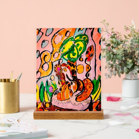 Leeuw gewoon chill acryl bord (Huwelijk)