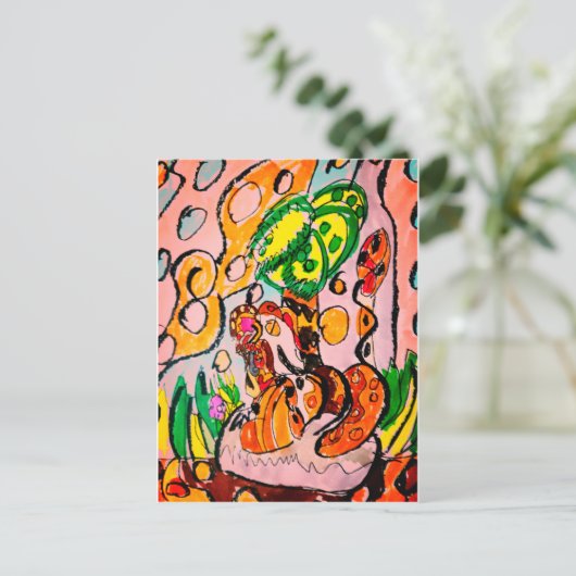 Leeuw gewoon chill briefkaart (Staand voorkant)