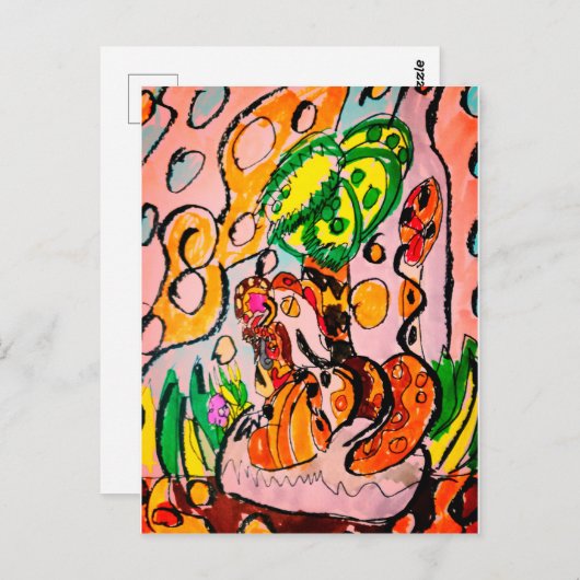 Leeuw gewoon chill briefkaart (Voorkant / Achterkant)