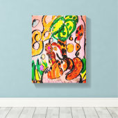 Leeuw gewoon chill canvas afdruk (Insitu (Houten vloer))