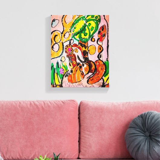 Leeuw gewoon chill canvas afdruk (Insitu (Woonkamer))