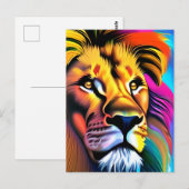 Leeuw Gezicht Mystieke Fantasie Kunst Briefkaart (Voorkant / Achterkant)