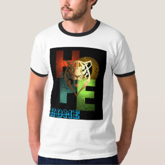 Leeuw gezicht print & hoop tekst T-Shirt
