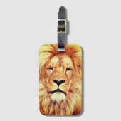 Leeuw Gezicht Schilderen Kunstwerk-17335 Bagagelabel (Voorkant (verticaal))