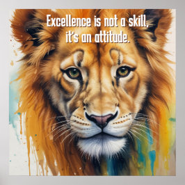 Leeuw gezicht-Wallart decor Schilderen Poster