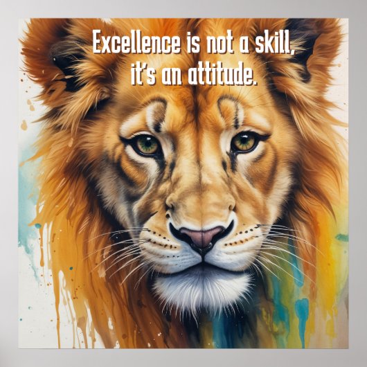 Leeuw gezicht-Wallart decor Schilderen Poster (Voorkant)