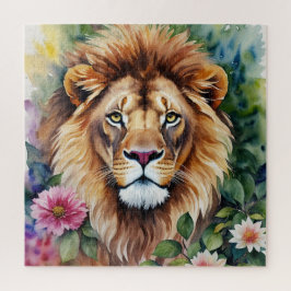 Leeuw Gezicht Waterverf Art puzzel