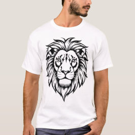 Leeuw gezicht zwart-wit vector illustraties t-shirt