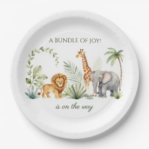 Leeuw, Giraffe en Olifant Jungle Thema Papieren Bordje